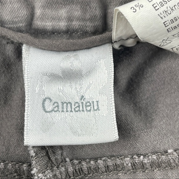 Camaieu Womens Chino Pants Gray Stretch Pockets 10 - Picture 2 of 7